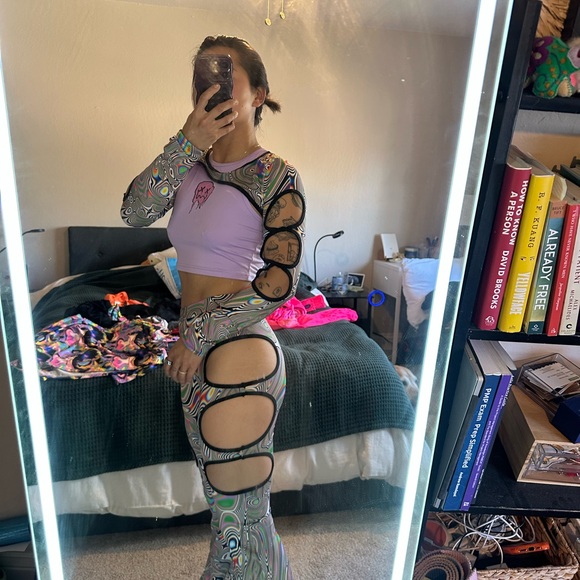 iHeartRaves Tops - iHeartRaves Purple and Black Bodysuit